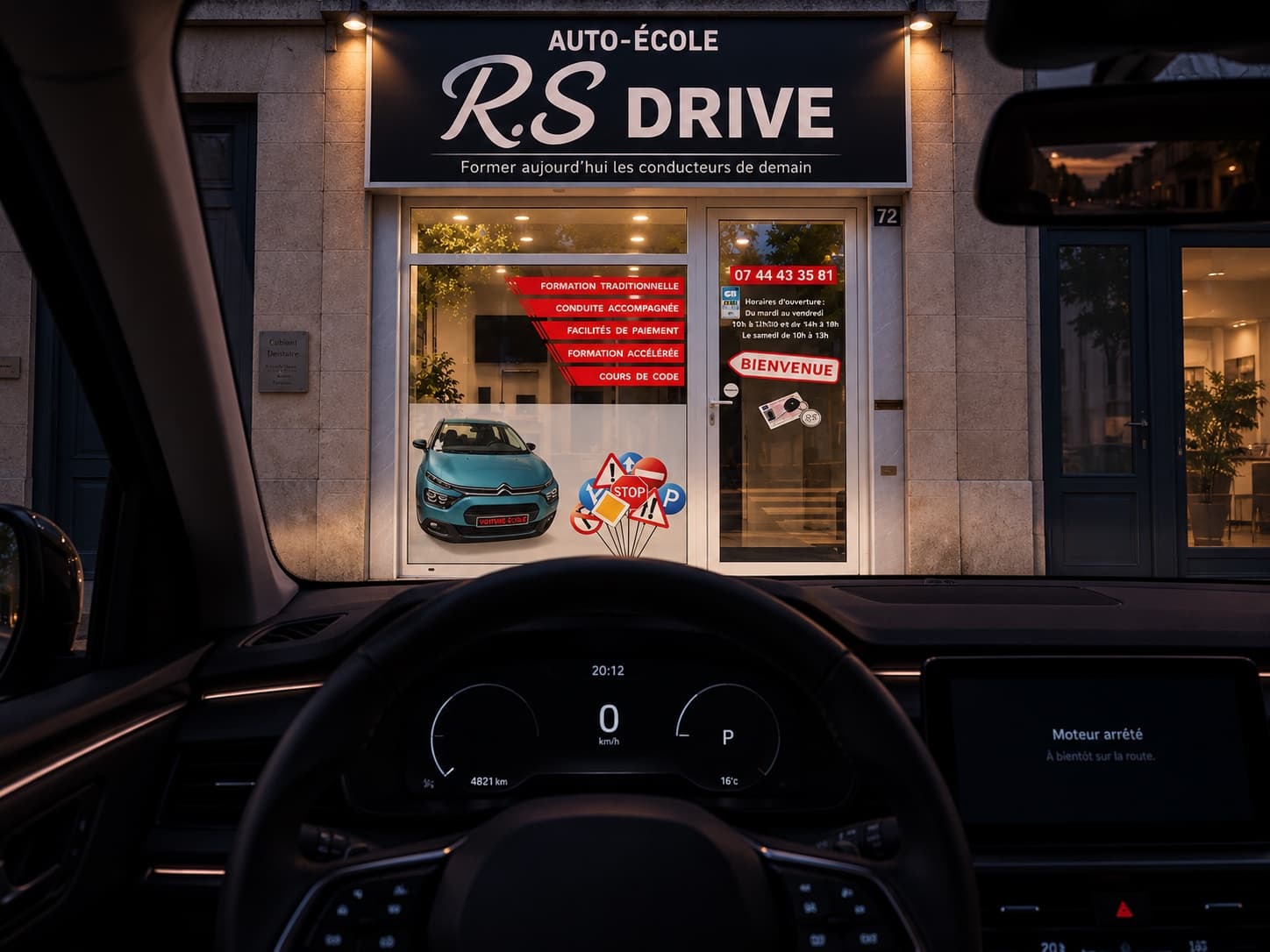 Arrivée devant R.S DRIVE, 72 rue Saint-Lazare